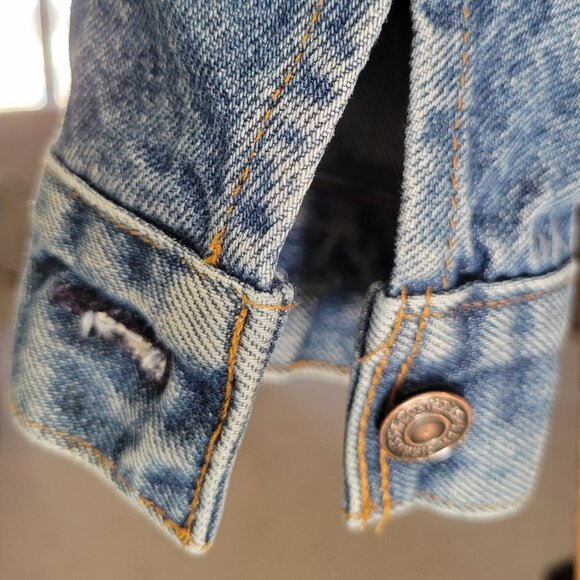 Vintage 80's Levi's Denim Trucker Jacket Red Tab Size 40R Made in USA 70506-0216 - Picture 15 of 16